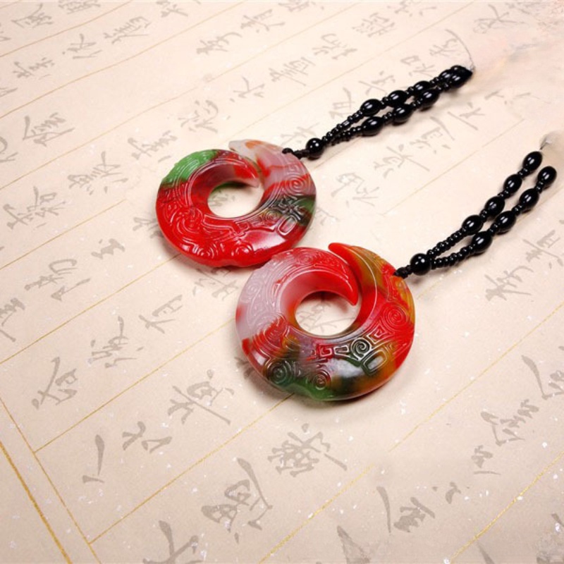 Mặt Dây Chuyền Bằng Ngọc Bích Nhiều Màu Sắc Phong Cách reincarnation An Toàn Cho Nam Và Nữ