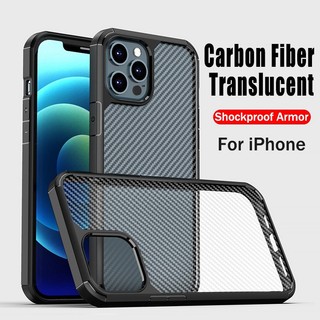 Ốp Điện Thoại acrylic Nhám Trong Suốt Chống Sốc In Họa Tiết Sợi carbon Cho iphone 15 pro max 14 14 pro13 12 pro max 11 pro max