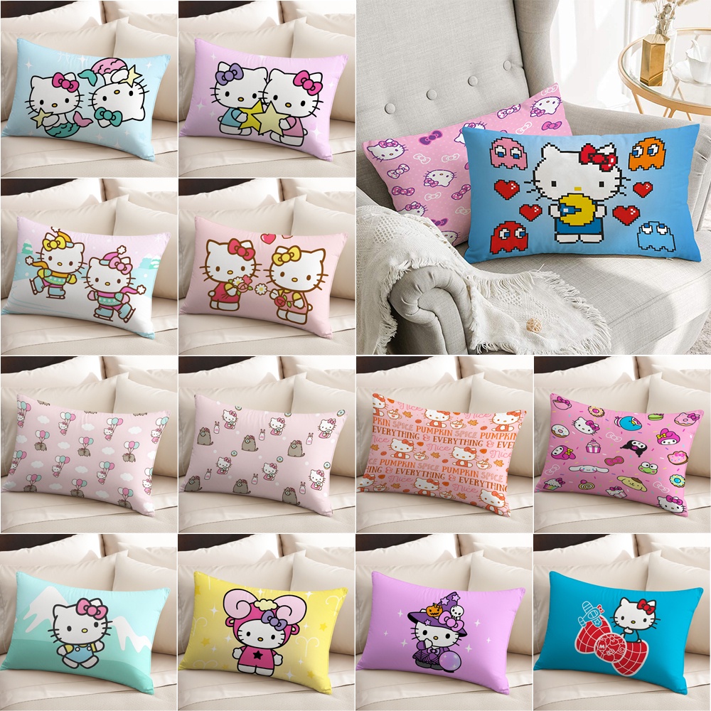Vỏ Gối polyester Hình Chữ Nhật In Hình hello kitty Trang Trí Nhà Cửa (Không Kèm Lõi)