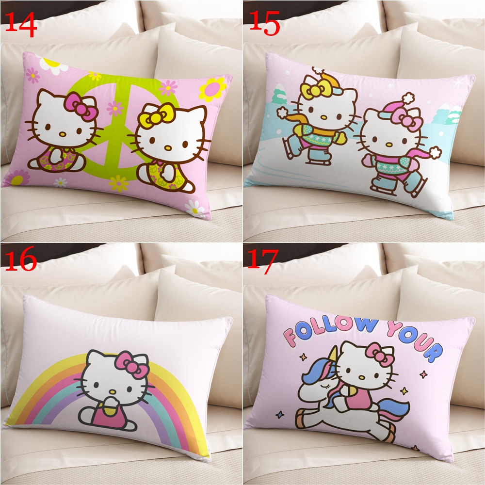 Vỏ Gối polyester Hình Chữ Nhật In Hình hello kitty Trang Trí Nhà Cửa (Không Kèm Lõi)