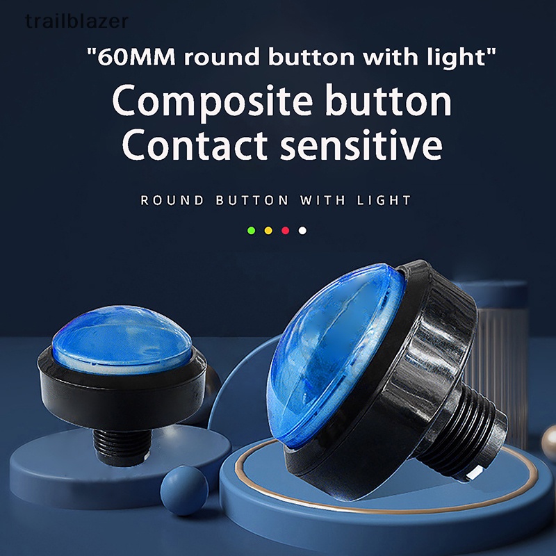 1 Nút Nhấn Đèn led Tròn Lớn 60mm 12v 32a Cho Máy Chơi game arcade Mới