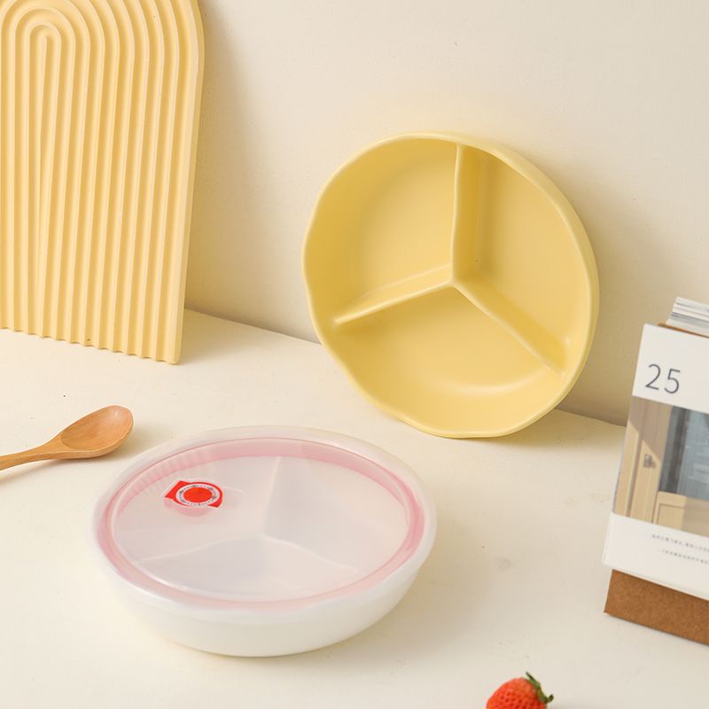 Khay sứ chia ngăn 211, hộp cơm Bento, hộp bảo quản tươi, đĩa ăn cho một người