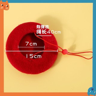 Mũ beret Mềm Mại Dễ Thương Có Chuông Và Nơ Tùy Chỉnh Cho Thú Cưng