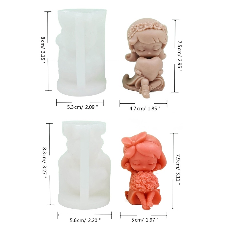 Khuôn Silicone Làm Đồ Thủ Công DIY Hình Cô Gái Nhỏ Xinh Xắn