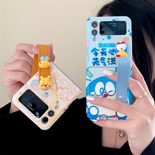 Ốp Điện Thoại Mềm Gấp Gọn Có Vòng Tay In Hình Gấu Winnie Dingdang Cho Samsung Galaxy Z Flip5 Flip4 Flip3