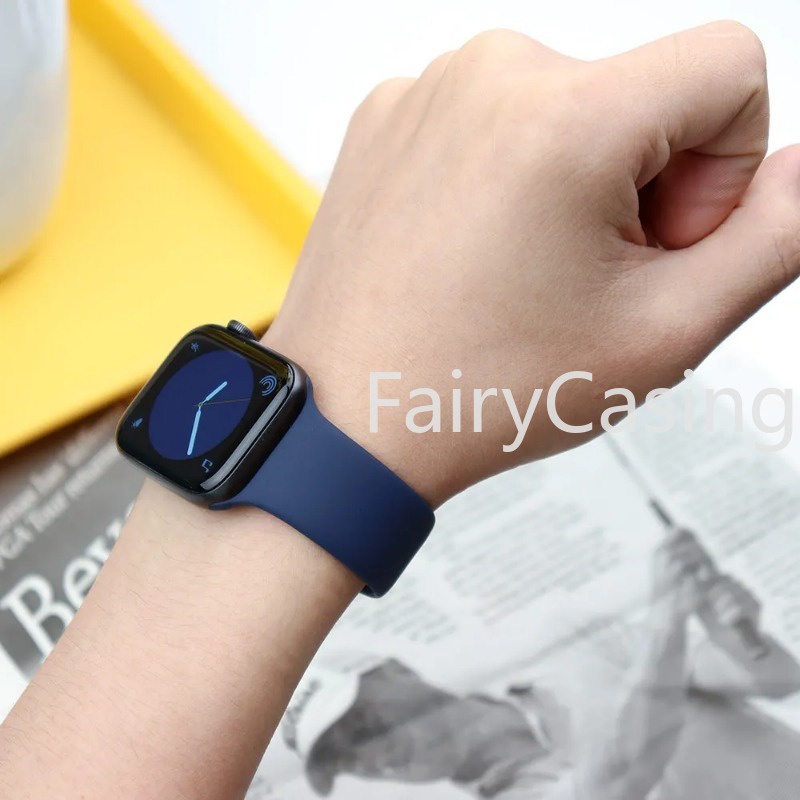 Dây đeo silicon cho Apple Watch Band Ultra 2 49mm Series 1110 9 41mm 45mm 44mm 40mm 42mm 38mm Vòng tay cho iwatch series 11 10 9 8 7 se 3 4 5 6 ban nhạc