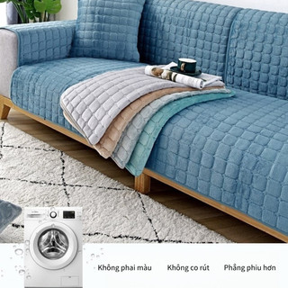 Đệm Lót Ghế Sofa Chống Trượt Cao Cấp, Vỏ Bọc Ghế sofa Vải Nhung Dày, Phù hợp cho cả mùa thu và mùa đông