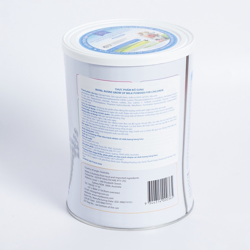 Ảnh Combo 3 Hộp Sữa Hoàng Gia Úc ROYAL AUSNZ Grow Up Cho Trẻ Từ 3-14 Tuổi (Hộp 20 gói x25g) 4
