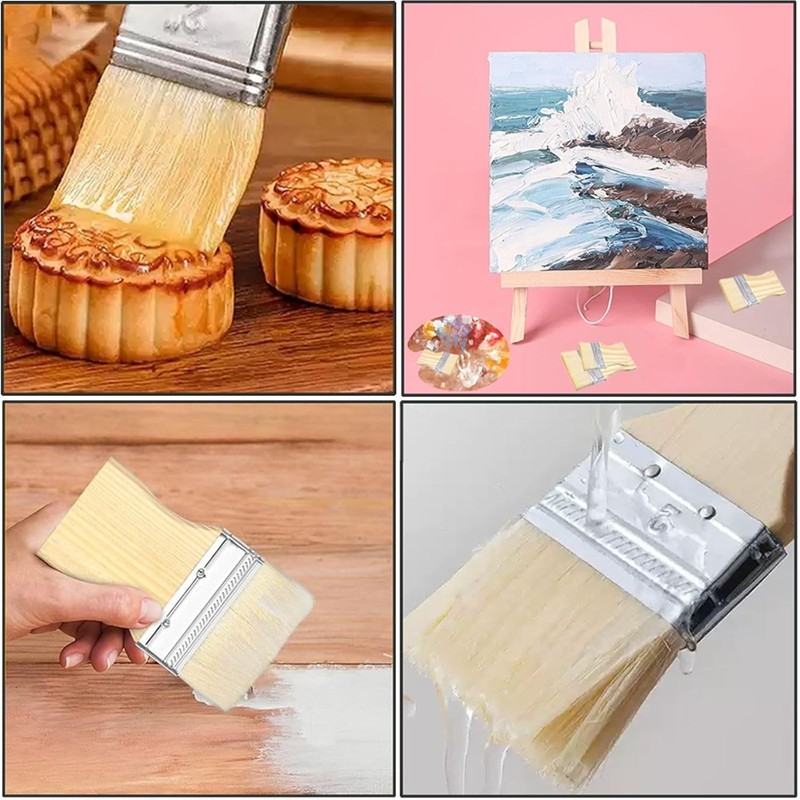 Bộ cọ mái chèo phẳng 4 mảnh, Bàn chải rộng Bàn chải sơn lớn Bàn chải 2 / 3 / 4 / 5 Inch cho sơn dầu và Acrylic