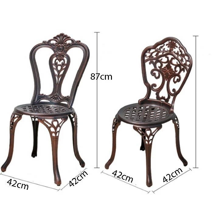 Bàn Ghế Nhôm Đúc Họa Tiết Loa Kèn Sân Vườn 4 Ghế + 1 Bàn Hợp kim Nhôm Đúc 90 Nhập Khẩu - TM09