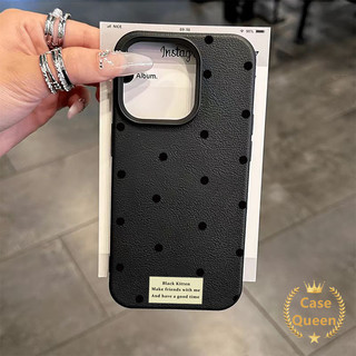 Thời Trang Sáng Tạo Đơn Giản Điểm Sóng Dễ Thương Tương Thích Cho IPhone 16 15 11 13 12 14 Pro Max XR 16 14 15 Plus XS X Max Sang Trọng Cảm Giác Da Họa Tiết Mềm