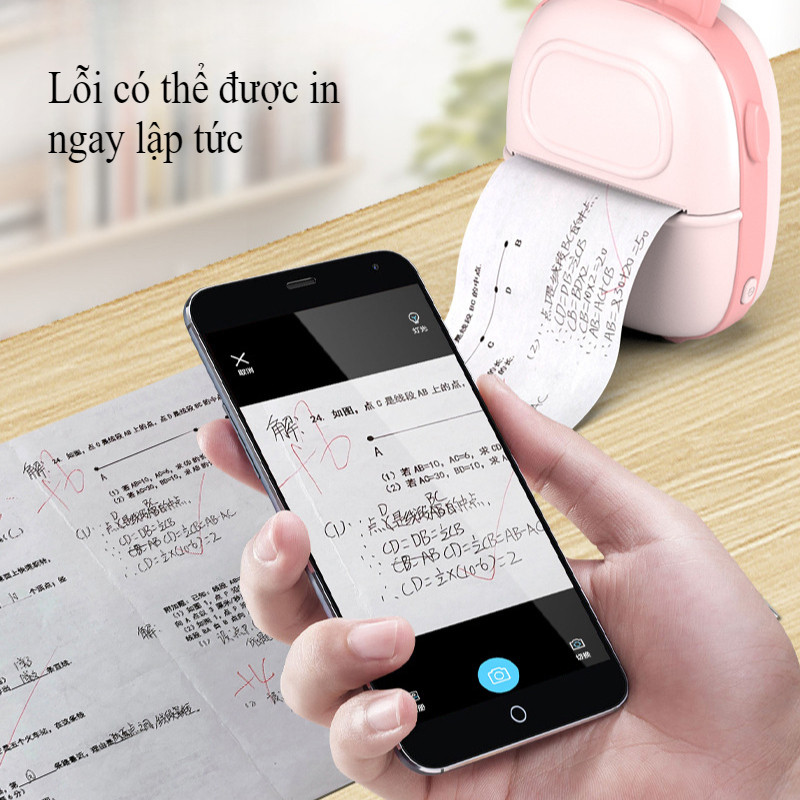 Máy In Nhiệt Mini Bluetooth cầm tay,Kết nối Bluetooth,không cần mực,Máy in Hoá đơn,Tài liệu,Phao,Nhãn dán,Ảnh