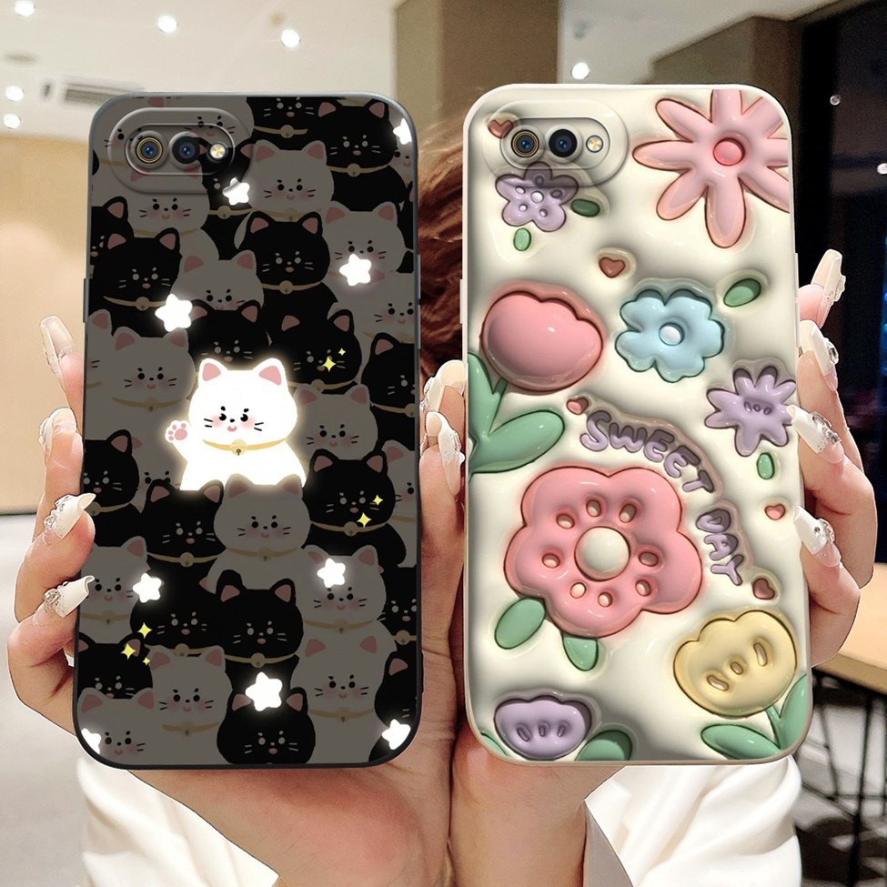 Ốp lưng Oppo A1K CPH1923 Thời trang mèo dễ thương Silicon ngộ nghĩnh Vỏ điện thoại chống sốc Oppo A1K