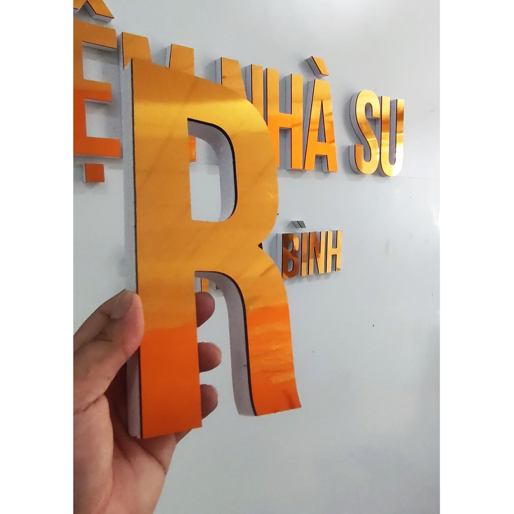 Chữ NỔI cao 10cm / 20cm TRÁNG GƯƠNG Dán Tường, Biển Quảng Cáo