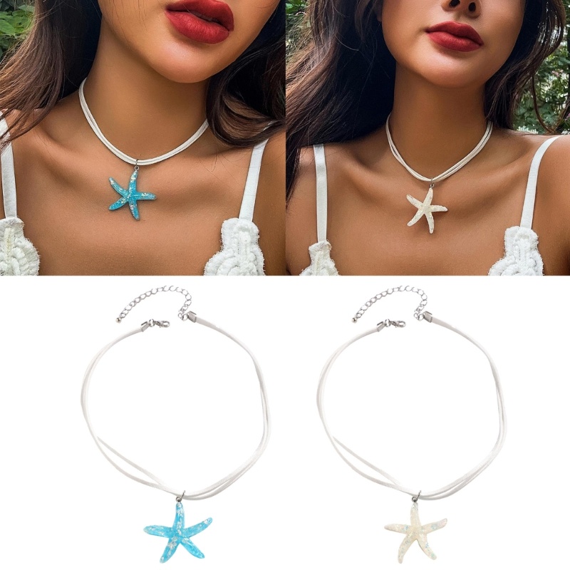 Coo Vòng Cổ choker Nhiều Lớp Mặt Sao Biển Lớn Thanh Lịch Thời Trang Dự Tiệc Đơn Giản