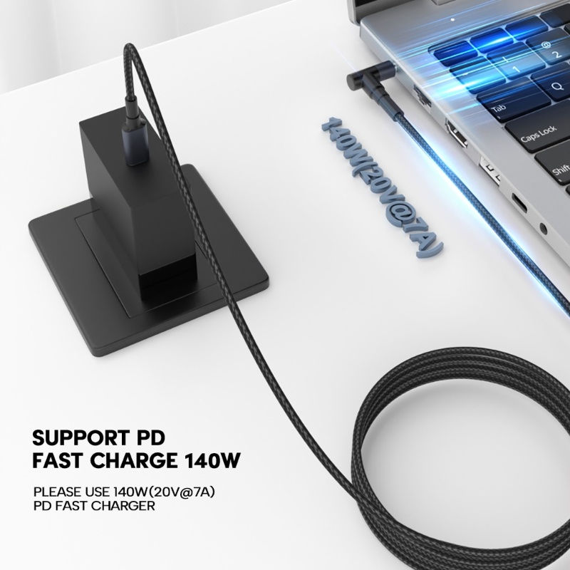 Cắm trại 140W PD USB Type C Đầu vào nam sang 5 5x2 1mm Cáp sạc điện nam cho máy tính xách tay