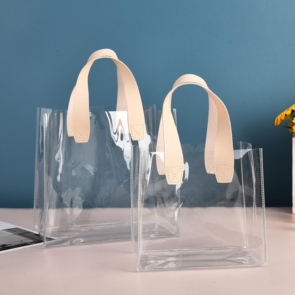 Túi Tote, Túi mua sắm trong suốt PVC trong suốt, Túi đựng đồ chống nước có tay cầm chất lượng cao