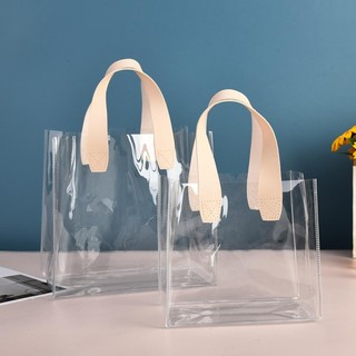 AllGIFT Túi mua sắm trong suốt, Túi Tote trong suốt PVC, Túi quà tay cầm
