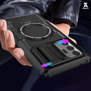 Bao Da Điện Thoại pc + tpu Dạng Trượt Có Giá Đỡ Nam Châm Cho samsung note 20 ultra Ốp