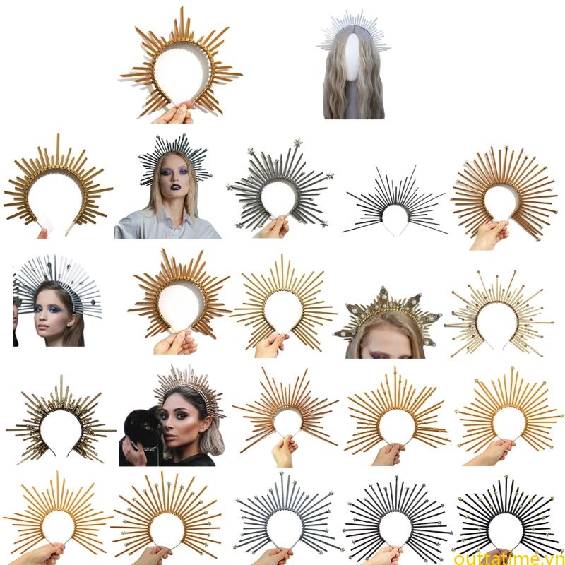 Băng Đô Cài Tóc lolita Hallocrown mary Hallowocrown sunburst Hy Lạp baroque tiara
