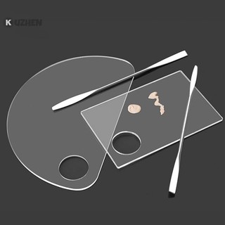 Kuzhen Bộ Bảng acrylic Trộn Kem Nền Phấn Mắt / Kem Nền Trang Điểm Nghệ Thuật Bằng Thép Không Gỉ