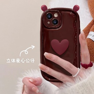 Sang Trọng Ốp Điện Thoại Mềm Chống Sốc Hình Tai Trái Tim Cho iphone15 14 13 12 11 pro max ixs max xr xs