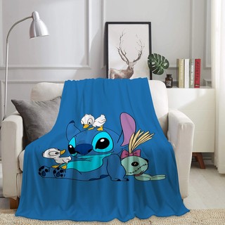 Chăn flannel Lilo Stitch in một mặt, quà tặng thiết thực cho gia đình và bạn bè, dùng cho phòng điều hòa, văn phòng