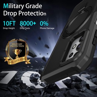 Dành Cho Samsung A53 A73 A52 A52s A72 Ốp điện thoại Có Giá Đỡ Vòng PC Cứng Mặt Sau Mềm TPU Edge Quân Sự Cấp Chống Rơi Chống Sốc Mỏng Bao
