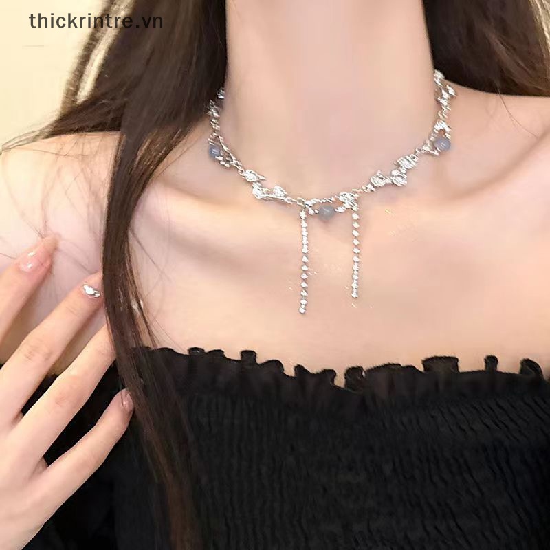 Vòng Cổ choker Đính Đá zircon Phong Cách vintage Thời Trang Cho Nữ