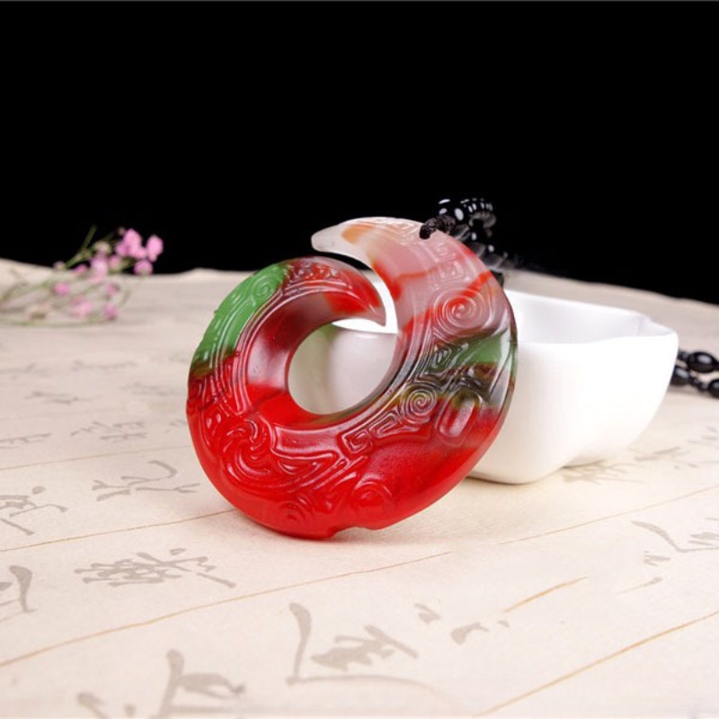 Mặt Dây Chuyền Bằng Ngọc Bích Nhiều Màu Sắc Phong Cách reincarnation An Toàn Cho Nam Và Nữ