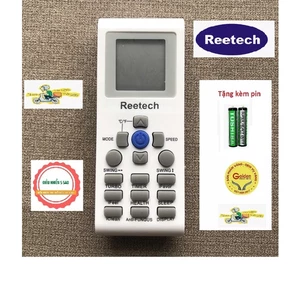 Điều khiển remote từ xa dùng cho điều hòa reetech 1 nút xanh ở giữa - loại tốt zin mới 90% - tặng pin