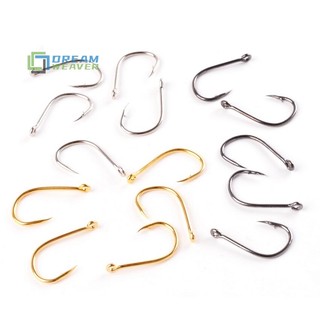 Bộ 100 Móc Câu Cá Bằng Thép Carbon Đơn Vòng Tròn Câu Cá Fly Fishing Jip mới