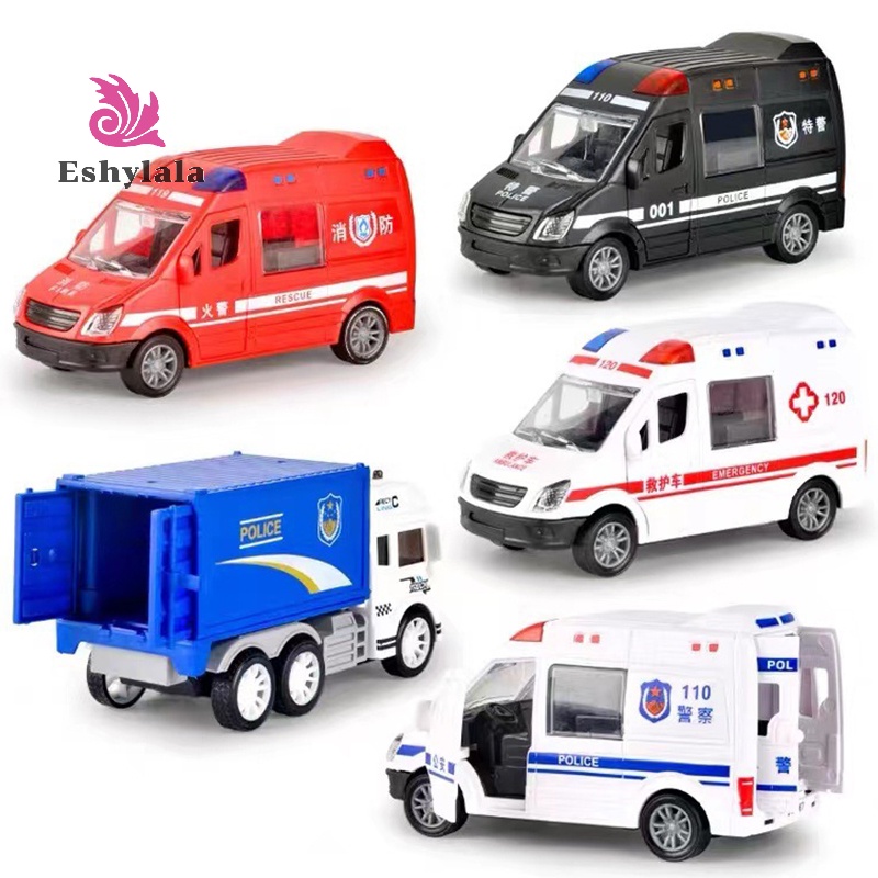 Xe cứu hỏa Bệnh viện Cứu hộ Xe cứu thương Ô tô ABS Mô hình ô tô Cửa mở chống rơi Đồ chơi ô tô cho trẻ em Bé trai Quà tặng [MỚI]