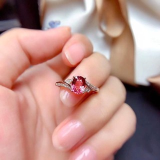♥ Chính Hãng Nhẫn tourmaline Đính Đá Pha Lê Hồng Vàng Phong Cách Mới Cho Nữ
