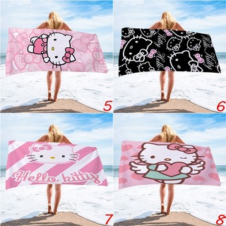 Hello Kitty Terry Khăn Một Mặt In Mềm Thấm Hút Vải Terry Khăn Tắm Khăn Đi Biển Cuộc Sống Gia Đình Đồ Dùng Phòng Tắm