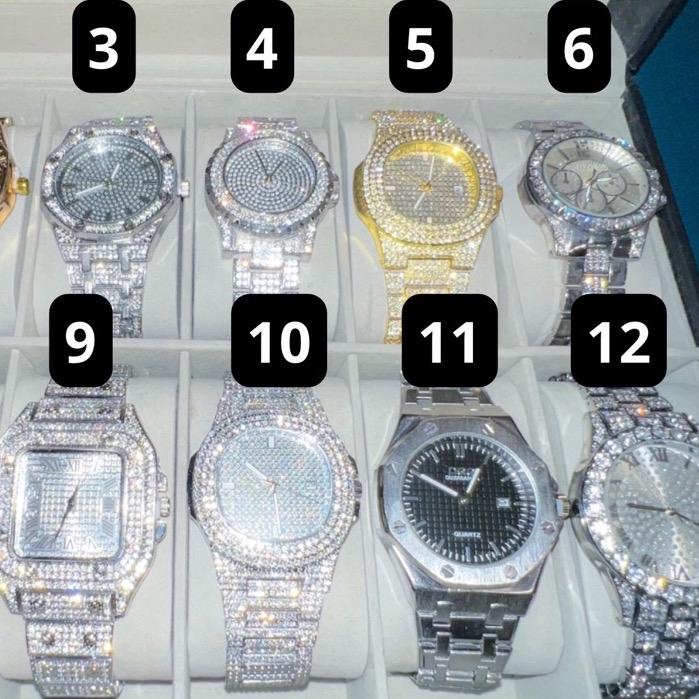[COMBO 5] Đồng hồ, dây chuyền & lắc tay tennis kèm 2 nhẫn đính đá zircon