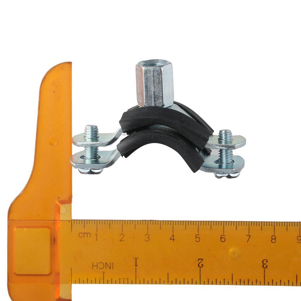 HIGHVIEWLS 2 chiếc Kẹp đỡ ống điều chỉnh, Kẹp cố định ống PPR mạ kẽm M8, Kẹp đỡ ống sắt có đệm cao su bạc