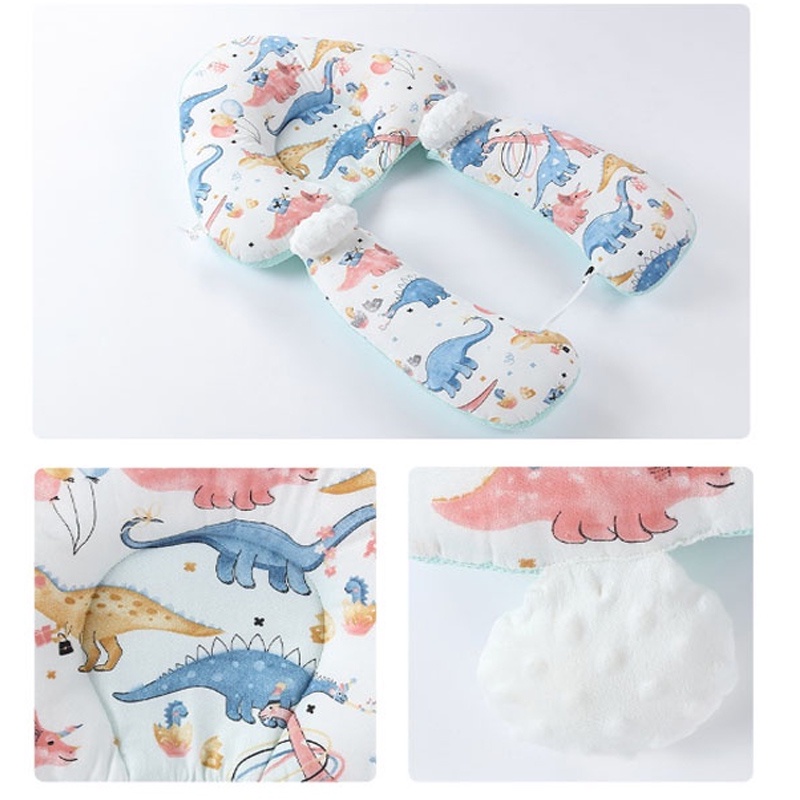 Gối Chữ U Cho Bé Sơ Sinh Có Dây Rút Điều Chỉnh 3 Đầu , Gối Chống Bẹp Đầu Cao Cấp Giúp Bé Sơ Sinh Ngủ Ngon Cho Bé