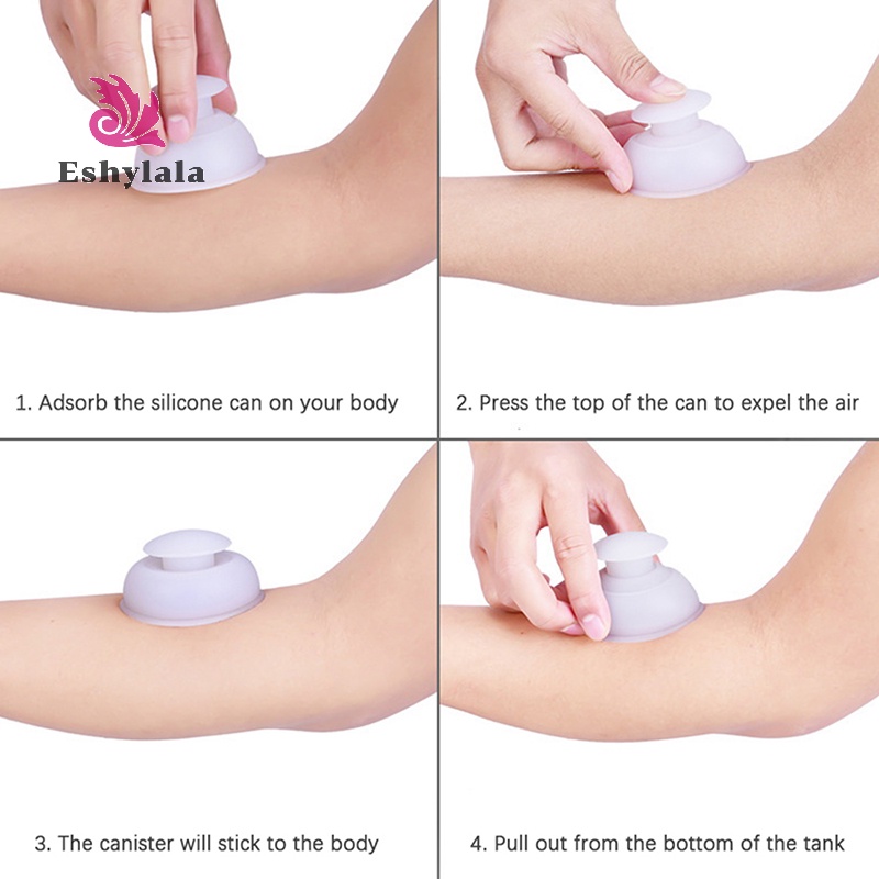 Lon hút chân không Cốc hút Cellulite Cốc hút chân không bằng silicon Massage toàn thân [MỚI]