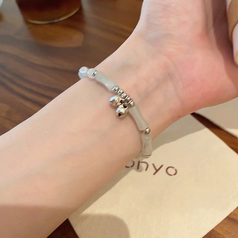 Vòng Đeo Tay May Mắn Bằng Tre Có Thể Điều Chỉnh Kích Thước Hình Lá Tre May Mắn Phong Cách Trung Hoa Thời Trang Cho Nữ