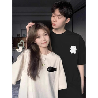 HIIXIIVI Thương Hiệu Mới 100% Cotton Unisex Áo Thun Nữ Tay Ngắn Nam Nữ Baggy Cổ Tròn Rời In Độc Đáo Cặp Đôi Tee