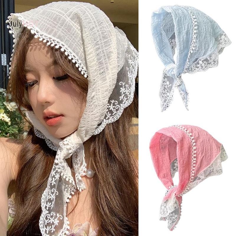 Julyhot Vintage Tam Giác Ren Tóc Khăn Cho Nữ Bé Gái Mùa Xuân Mùa Hè Tóc Ngọt Khăn Trùm Đầu Xu Hướng Thanh Lịch Phụ Kiện Tóc Quà Tặng Massivedeals