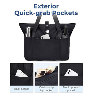 Túi xách LULU Same Style Túi Tote 18L Túi đeo vai thể thao giải trí Yoga chống nước