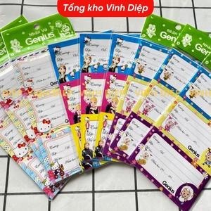 Tệp 15 nhãn vở học sinh được cắt dán sẵn, nhiều hình mẫu cute