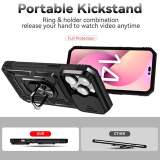 Ốp Điện Thoại Mỏng Có Vòng Trượt Bảo Vệ camera Chống Rơi Chịu Được Sức Nặng Cho iphone 14 15 pro max