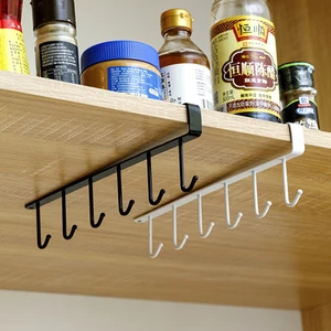 Giá Móc Treo Đồ Đa Năng Gắn Cài Kẹp Dưới Tủ Bếp, Kệ Bàn Để Cốc Ly, Dụng Cụ Nấu Ăn Bằng Sắt Tiện