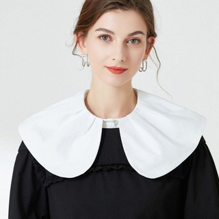 Áo sơ mi nữ cotton cổ giả có thể tháo rời, phong cách cổ điển