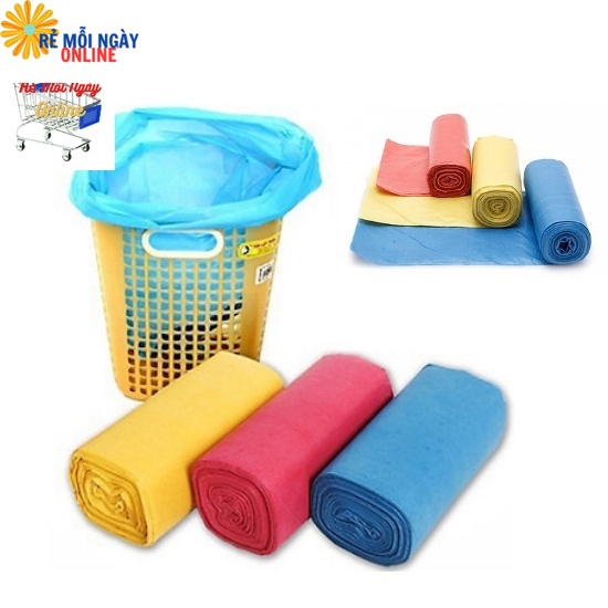 1 Bịch (3 Cuộn) Túi đựng rác tự phân hủy, nhiều màu,Thân thiện môi ...