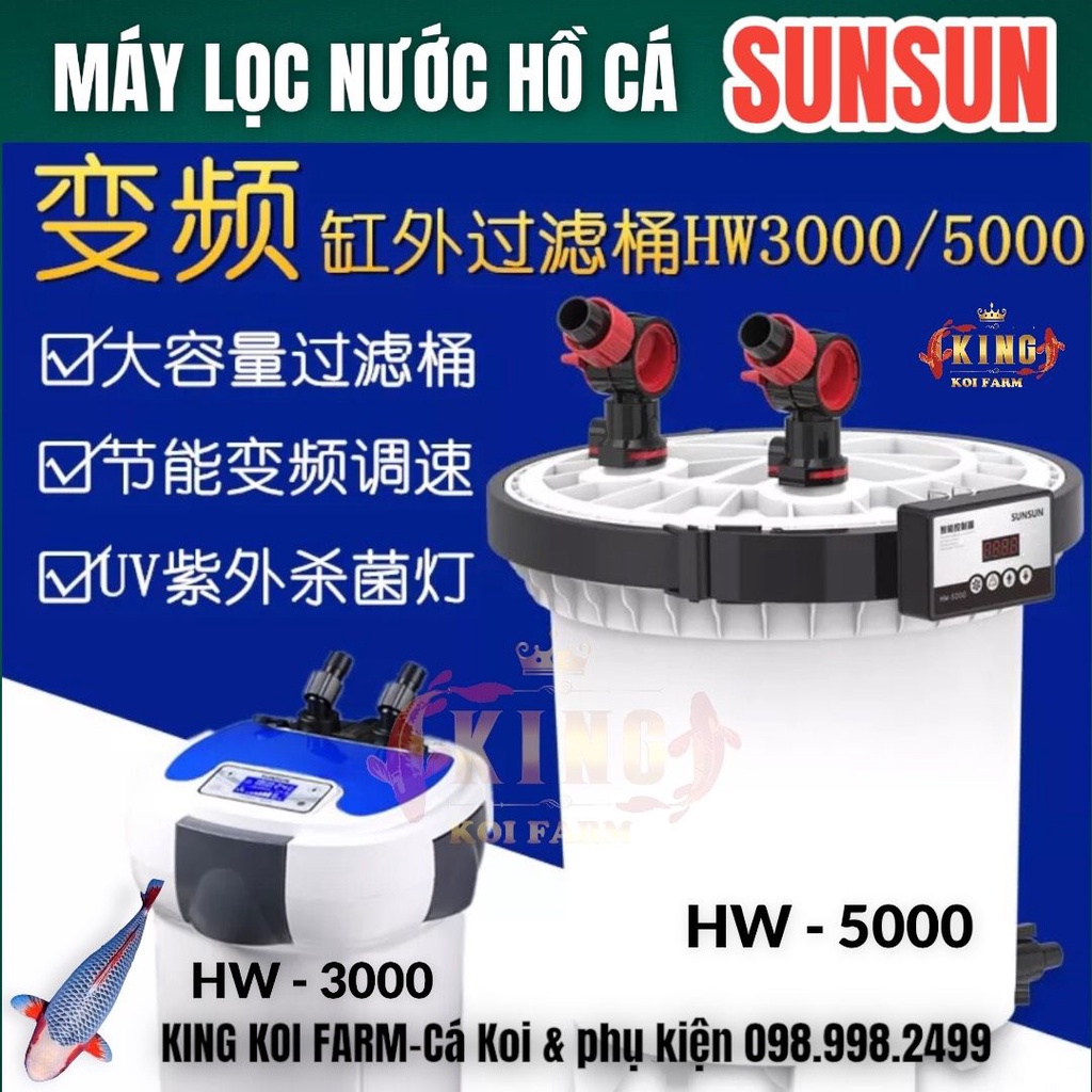 Máy lọc thùng cao cấp SUNSUN HW 5000 có bảng điều khiển chuyên dùng cho ...