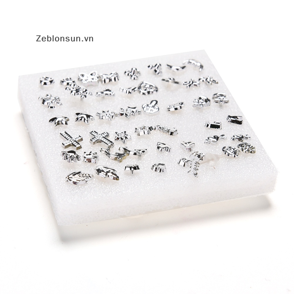 (Mới) Set 24 Đôi Bông Tai Nhựa Mạ Bạc Thời Trang Bán Sỉ